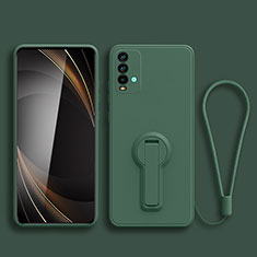 Custodia Silicone Ultra Sottile Morbida Cover con Supporto per Xiaomi Redmi 9T 4G Verde Notte