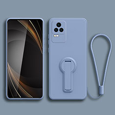 Custodia Silicone Ultra Sottile Morbida Cover con Supporto per Xiaomi Redmi K50 Pro 5G Grigio Lavanda