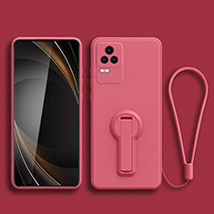 Custodia Silicone Ultra Sottile Morbida Cover con Supporto per Xiaomi Redmi K50 Pro 5G Rosa Caldo