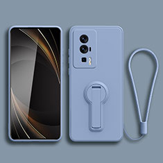 Custodia Silicone Ultra Sottile Morbida Cover con Supporto per Xiaomi Redmi K60 Pro 5G Grigio Lavanda