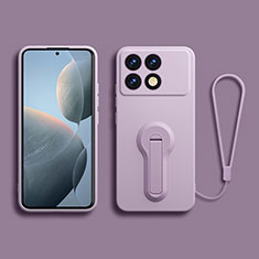 Custodia Silicone Ultra Sottile Morbida Cover con Supporto per Xiaomi Redmi K70 Pro 5G Lavanda