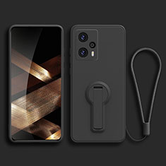 Custodia Silicone Ultra Sottile Morbida Cover con Supporto per Xiaomi Redmi Note 12 Turbo 5G Nero