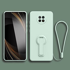 Custodia Silicone Ultra Sottile Morbida Cover con Supporto per Xiaomi Redmi Note 9T 5G Verde Pastello