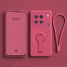 Custodia Silicone Ultra Sottile Morbida Cover con Supporto S01 per Vivo X90 Pro+ Plus 5G Rosa Caldo