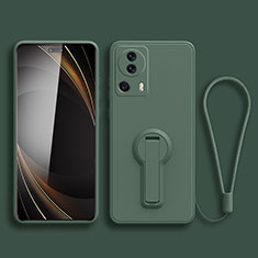 Custodia Silicone Ultra Sottile Morbida Cover con Supporto S01 per Xiaomi Civi 2 5G Verde Notte