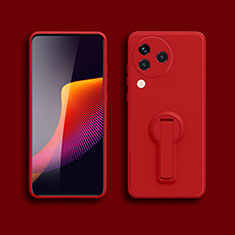 Custodia Silicone Ultra Sottile Morbida Cover con Supporto S01 per Xiaomi Civi 3 5G Rosso