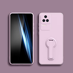 Custodia Silicone Ultra Sottile Morbida Cover con Supporto S01 per Xiaomi Redmi K50 5G Lavanda