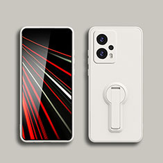 Custodia Silicone Ultra Sottile Morbida Cover con Supporto S01 per Xiaomi Redmi Note 11T Pro+ Plus 5G Bianco