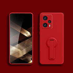 Custodia Silicone Ultra Sottile Morbida Cover con Supporto S01 per Xiaomi Redmi Note 12 Turbo 5G Rosso