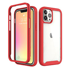 Custodia Silicone Ultra Sottile Morbida Cover Fronte e Retro 360 Gradi per Apple iPhone 13 Pro Max Rosso