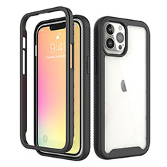 Custodia Silicone Ultra Sottile Morbida Cover Fronte e Retro 360 Gradi per Apple iPhone 13 Pro Nero