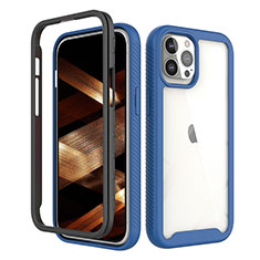 Custodia Silicone Ultra Sottile Morbida Cover Fronte e Retro 360 Gradi per Apple iPhone 14 Pro Blu