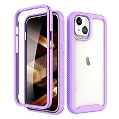 Custodia Silicone Ultra Sottile Morbida Cover Fronte e Retro 360 Gradi per Apple iPhone 15 Plus Viola