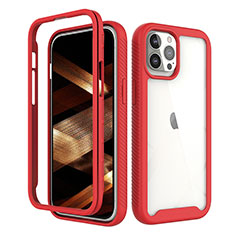 Custodia Silicone Ultra Sottile Morbida Cover Fronte e Retro 360 Gradi per Apple iPhone 15 Pro Rosso