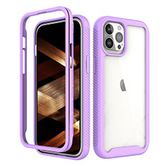 Custodia Silicone Ultra Sottile Morbida Cover Fronte e Retro 360 Gradi per Apple iPhone 15 Pro Viola