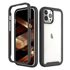 Custodia Silicone Ultra Sottile Morbida Cover Fronte e Retro 360 Gradi per Apple iPhone 16 Pro Max Nero