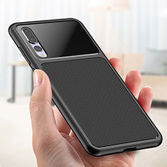 Custodia Silicone Ultra Sottile Morbida Cover Fronte e Retro 360 Gradi per Huawei P20 Pro Nero