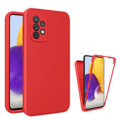 Custodia Silicone Ultra Sottile Morbida Cover Fronte e Retro 360 Gradi per Samsung Galaxy A72 4G Rosso