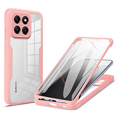 Custodia Silicone Ultra Sottile Morbida Cover Fronte e Retro 360 Gradi per Xiaomi Mi 14 Pro 5G Rosa