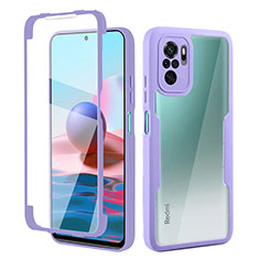 Custodia Silicone Ultra Sottile Morbida Cover Fronte e Retro 360 Gradi per Xiaomi Redmi Note 10S 4G Lavanda