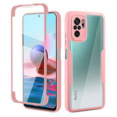 Custodia Silicone Ultra Sottile Morbida Cover Fronte e Retro 360 Gradi per Xiaomi Redmi Note 10S 4G Rosa