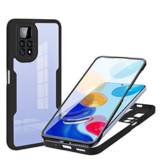 Custodia Silicone Ultra Sottile Morbida Cover Fronte e Retro 360 Gradi per Xiaomi Redmi Note 11S 4G Nero