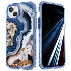 Custodia Silicone Ultra Sottile Morbida Cover Fronte e Retro 360 Gradi YJ1 per Apple iPhone 13 Pro Blu