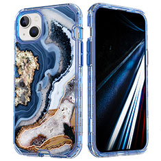 Custodia Silicone Ultra Sottile Morbida Cover Fronte e Retro 360 Gradi YJ1 per Apple iPhone 13 Pro Max Blu