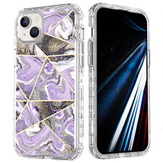 Custodia Silicone Ultra Sottile Morbida Cover Fronte e Retro 360 Gradi YJ2 per Apple iPhone 14 Lavanda