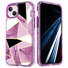 Custodia Silicone Ultra Sottile Morbida Cover Fronte e Retro 360 Gradi YJ2 per Apple iPhone 14 Viola