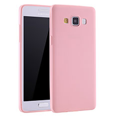 Custodia Silicone Ultra Sottile Morbida Cover S01 per Samsung Galaxy A7 Duos SM-A700F A700FD Rosa