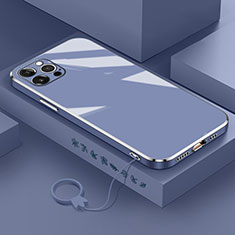 Custodia Silicone Ultra Sottile Morbida Cover S03 per Apple iPhone 16 Pro Max Grigio Lavanda