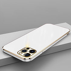 Custodia Silicone Ultra Sottile Morbida Cover S04 per Apple iPhone 13 Pro Bianco