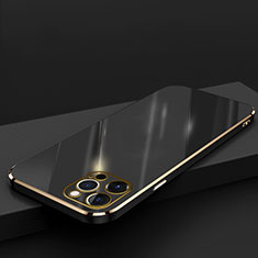 Custodia Silicone Ultra Sottile Morbida Cover S04 per Apple iPhone 13 Pro Max Nero