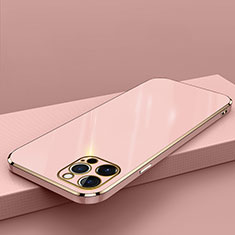 Custodia Silicone Ultra Sottile Morbida Cover S04 per Apple iPhone 13 Pro Max Oro Rosa