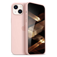 Custodia Silicone Ultra Sottile Morbida Cover S05 per Apple iPhone 15 Plus Oro Rosa