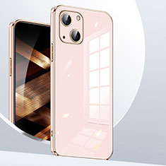 Custodia Silicone Ultra Sottile Morbida Cover S06 per Apple iPhone 15 Oro Rosa