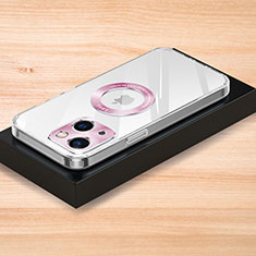 Custodia Silicone Ultra Sottile Morbida Cover S07 per Apple iPhone 13 Mini Oro Rosa