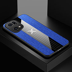 Custodia Silicone Ultra Sottile Morbida Cover X01L per Oppo Find X5 Pro 5G Blu