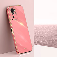 Custodia Silicone Ultra Sottile Morbida Cover XL1 per Xiaomi Redmi Note 10 4G Rosa Caldo