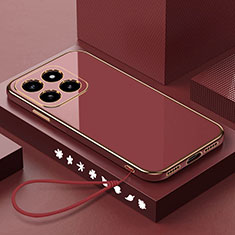 Custodia Silicone Ultra Sottile Morbida Cover XL6 per Xiaomi Mi 14 Pro 5G Rosso