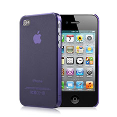 Custodia Silicone Ultra Sottile Morbida Opaca per Apple iPhone 4S Viola