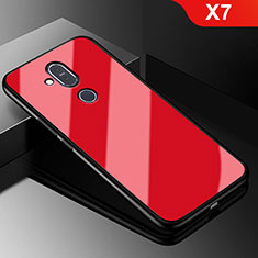 Custodia Silicone Ultra Sottile Morbida Specchio per Nokia X7 Rosso