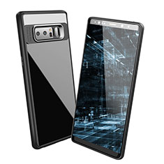 Custodia Silicone Ultra Sottile Morbida Specchio per Samsung Galaxy Note 8 Duos N950F Nero