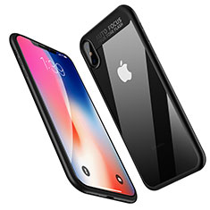 Custodia Silicone Ultra Sottile Morbida Specchio W01 per Apple iPhone X Nero