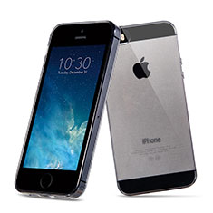 Custodia TPU Trasparente Ultra Sottile Morbida per Apple iPhone 5 Grigio Scuro