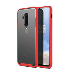 Custodia Ultra Slim Trasparente Rigida Cover Opaca per OnePlus 7T Pro 5G Rosso