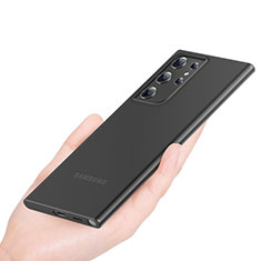 Custodia Ultra Sottile Trasparente Rigida Cover Opaca H01 per Samsung Galaxy S21 Ultra 5G Nero