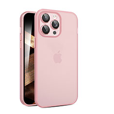 Custodia Ultra Sottile Trasparente Rigida Cover Opaca QC per Apple iPhone 14 Pro Max Rosa