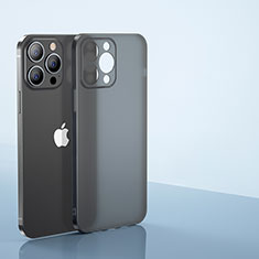 Custodia Ultra Sottile Trasparente Rigida Cover Opaca U01 per Apple iPhone 13 Pro Max Nero